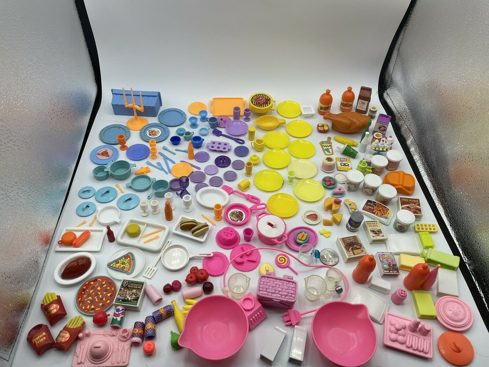Barbie Dollhouse Diorama Food Accessory Grocery 200pc Lot Huge Dishes Drinks