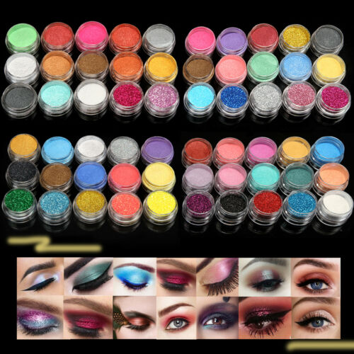 15/30 Mix Color Loose Eyeshadow Pigment Powder Satin Glitter Eye Makeup Set