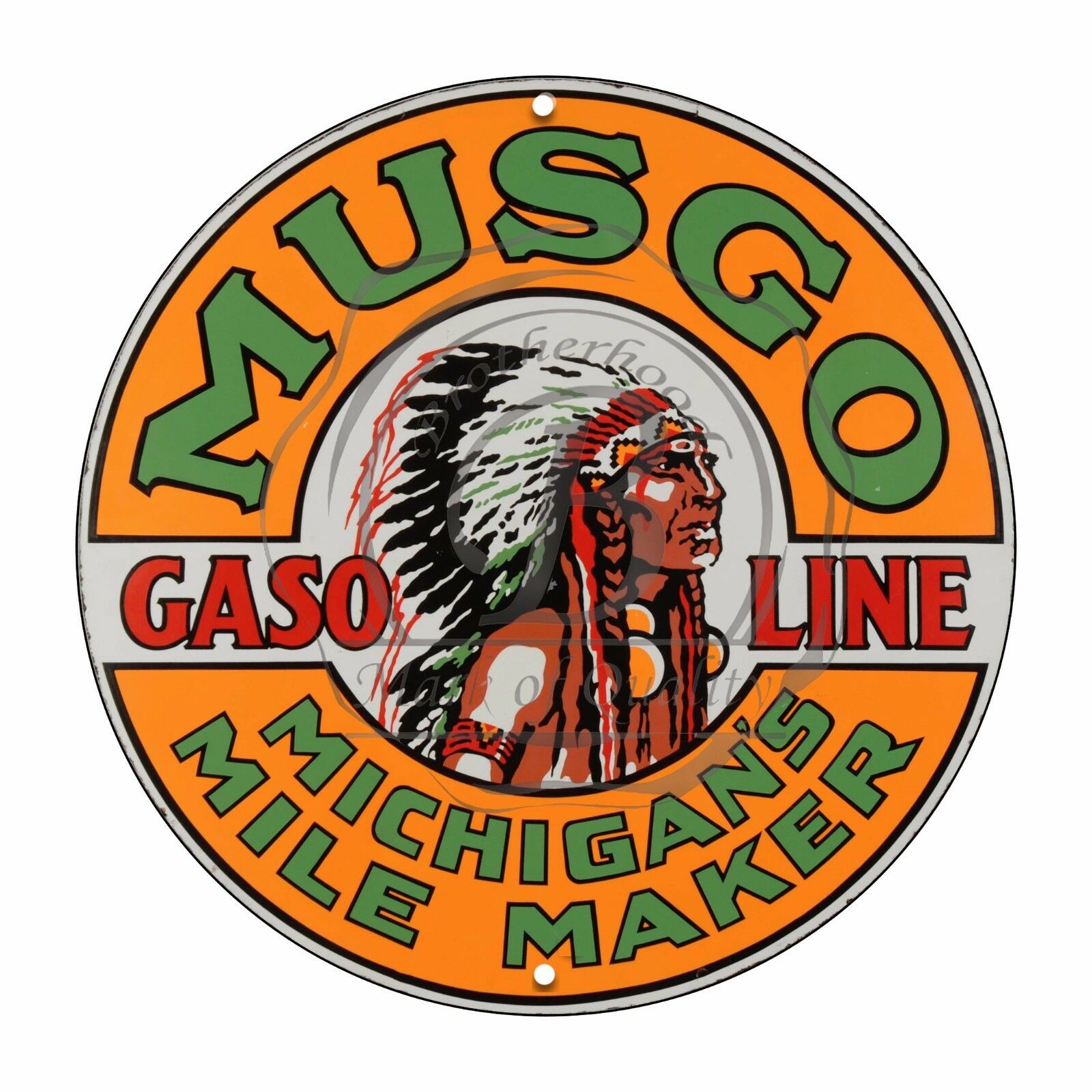 Vintage Design Sign Metal Decor Gas And Oil Sign - Musgo Michigan's Gasoline