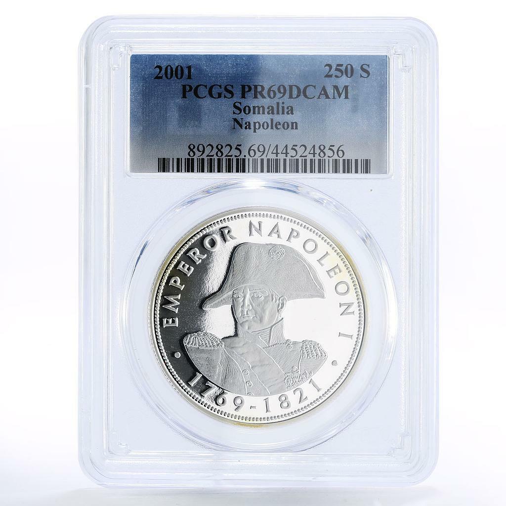Somalia 250 Shilling French Emperor Napoleon Pr69 Pcgs Silver Coin 2001