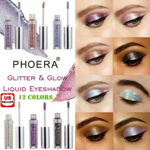 12 Colors Eyeshadow Liquid Waterproof Glitter Eyeliner Shimmer Makeup Cosmetics