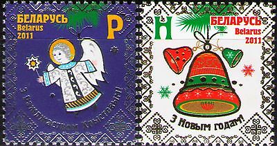 Belarus 2011 Sc787-8 $2.85 Mi878-9 2.5 Mieu 2v Mnh Happy New Year&merry Christma