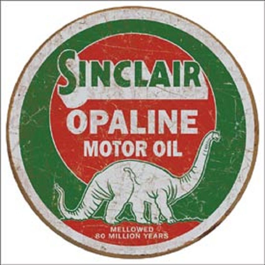 Sinclair Motor Oil Round Tin Metal Sign Vintage Shop Garage Wall Decor Gas Ad