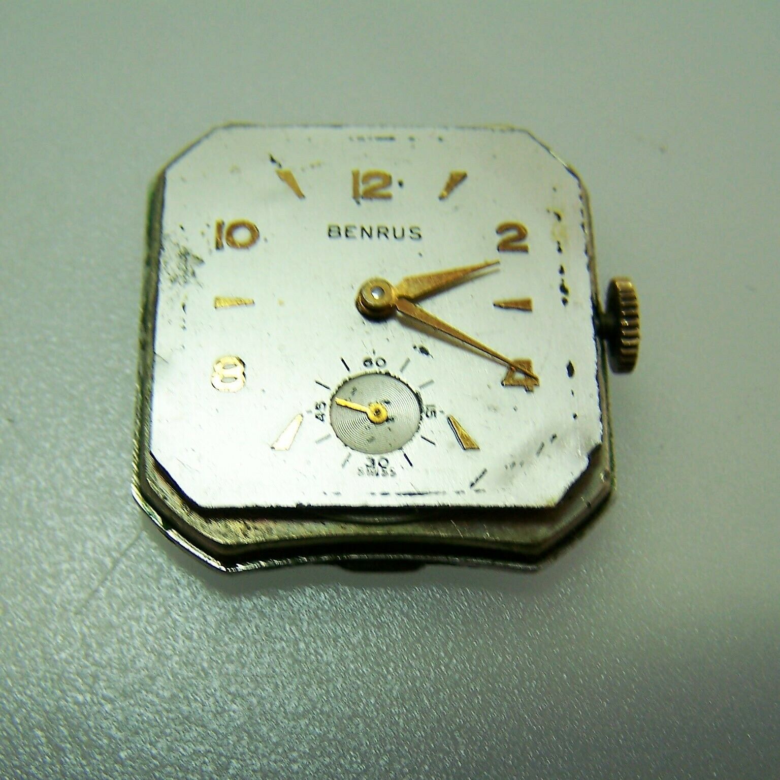 Benrus Watch Works For Parts Repair Only - Not Working 17 Jewel Swiss Vintage